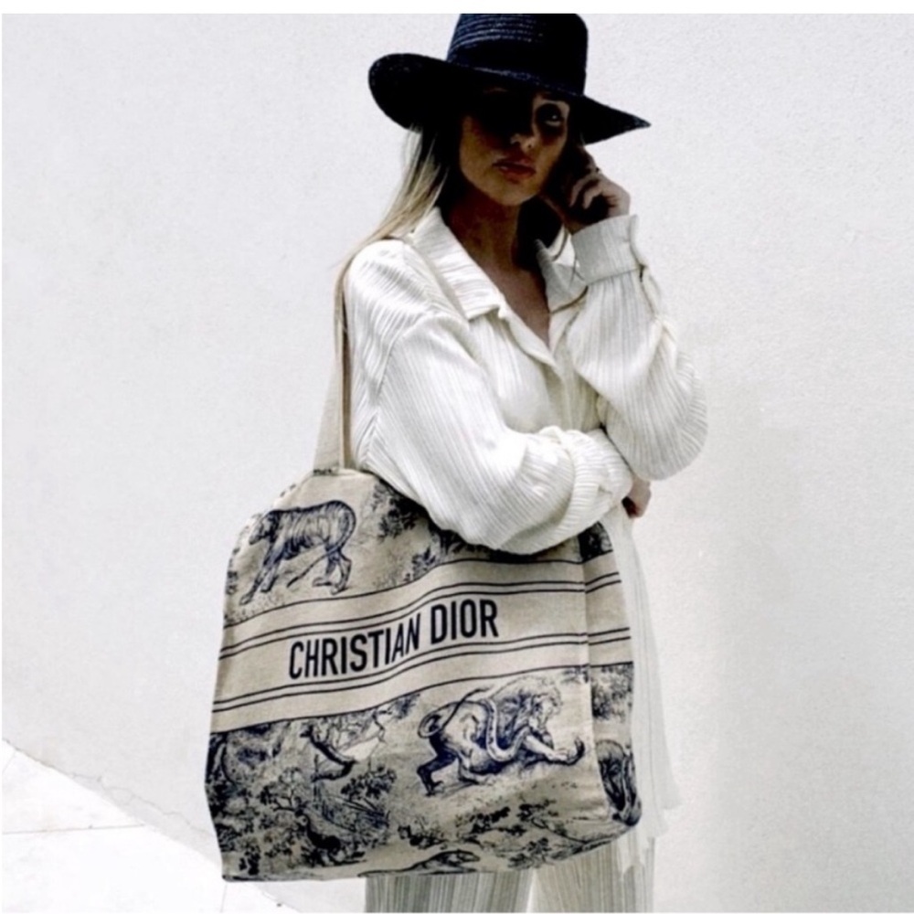 Dior Riviera Beauty Bag Cosmetic Canvas Tote Bag Dior VIP Tote - Picture 2 of 9
